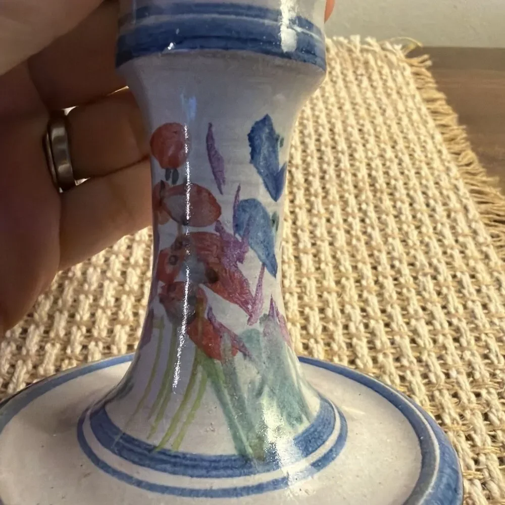 Hand Made Pottery Earthenware Candle Stick Holder Honor Hussey Suffolk England 2